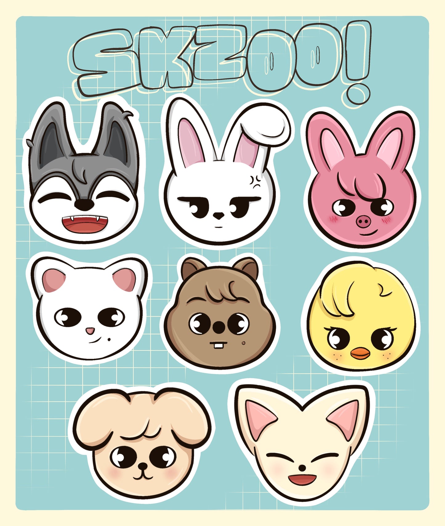Skzoo Sticker Sheet